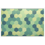 Retro Green Blue Yellow Hexagon Pattern Fabric