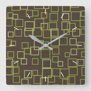Retro Green Brown Wall Clock