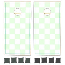 Retro Green Checkered Cornhole Set