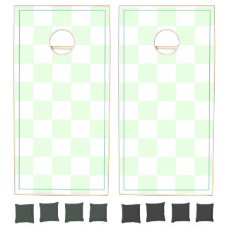 Retro Green Checkered Cornhole Set