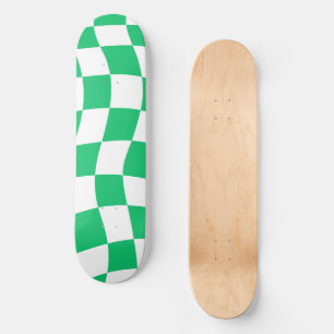 Retro Green Checkered Skateboard