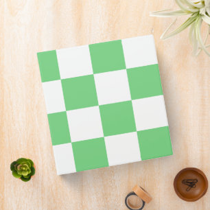 Retro Green Chessboard Checkerboard Tile Y2K  3 Ring Binder