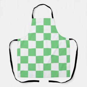 Retro Green Chessboard Checkerboard Tile Y2K  Apron