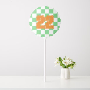 Retro Green Chessboard Checkerboard Tile Y2K Balloon