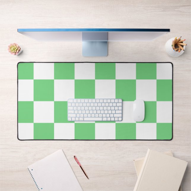 Retro Green Chessboard Checkerboard Tile Y2K  Desk Mat (Office 1)