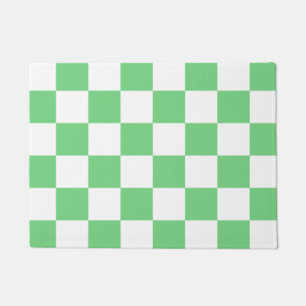 Retro Green Chessboard Checkerboard Tile Y2K  Doormat