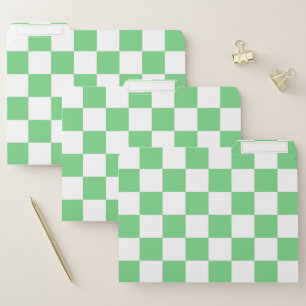 Retro Green Chessboard Checkerboard Tile Y2K File Folder