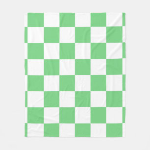 Retro Green Chessboard Checkerboard Tile Y2K Fleece Blanket