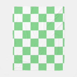 Retro Green Chessboard Checkerboard Tile Y2K  Fleece Blanket
