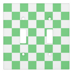 Retro Green Chessboard Checkerboard Tile Y2K  Light Switch Cover