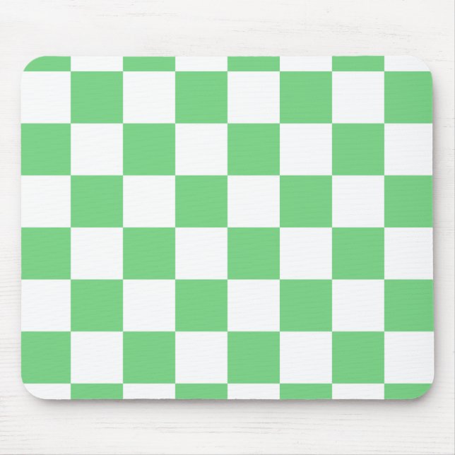 Retro Green Chessboard Checkerboard Tile Y2K  Mouse Pad (Front)