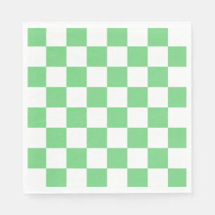 Retro Green Chessboard Checkerboard Tile Y2K  Napkins