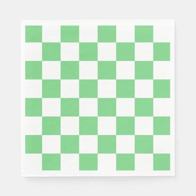 Retro Green Chessboard Checkerboard Tile Y2K  Napkins (Front)