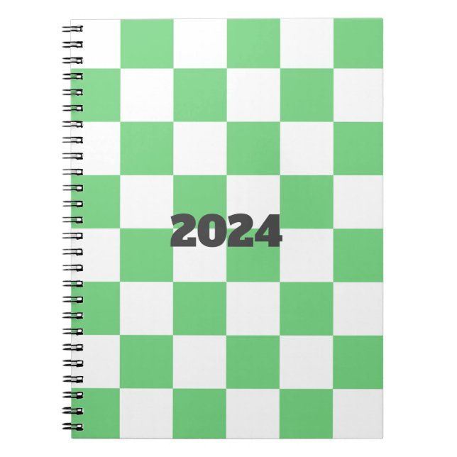 Retro Green Chessboard Checkerboard Tile Y2K  Notebook (Front)