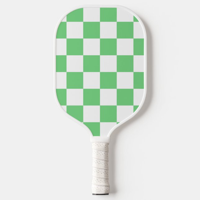 Retro Green Chessboard Checkerboard Tile Y2K  Pickleball Paddle (Front)
