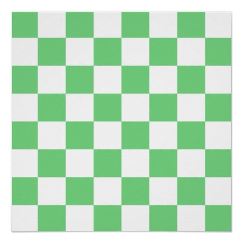Retro Green Chessboard Checkerboard Tile Y2K  Poster