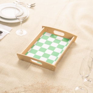 Retro Green Chessboard Checkerboard Tile Y2K Serving Tray