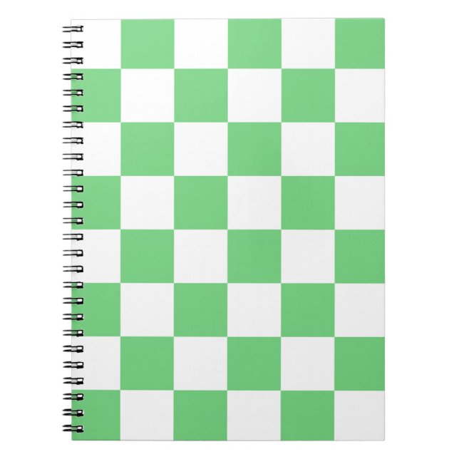 Retro Green Chessboard Tile Y2K Aesthetic Pattern Notebook (Front)