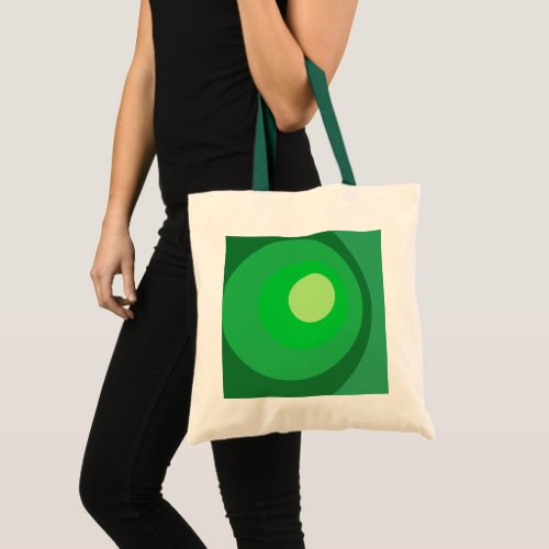 Retro Green Circles Tote Bag