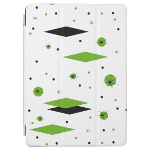 Retro Green Diamond & Starbursts iPad Air Cover
