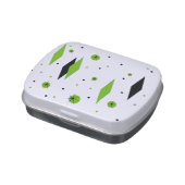 Retro Green Diamonds & Starbursts Candy Tin (Side)