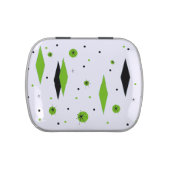 Retro Green Diamonds & Starbursts Candy Tin (Top)