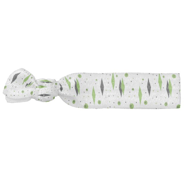 Retro Green Diamonds & Starbursts Hair Tie (Left)