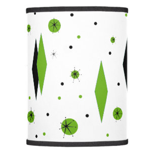 Retro Green Diamonds & Starbursts Lampshade