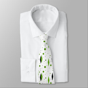 Retro Green Diamonds & Starbursts Tie