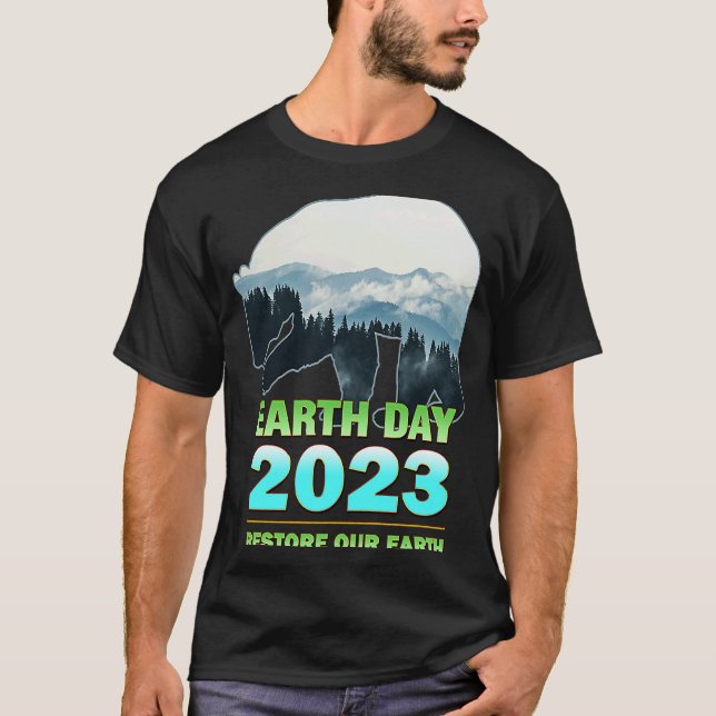 Retro Green Eco Friendly Earth Day 2023 T-Shirt (Front)