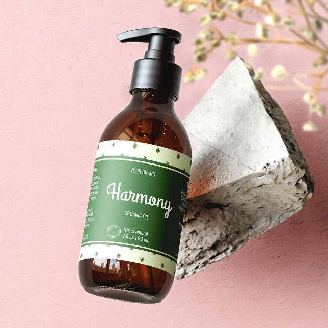 Retro Green Elegant Cosmetics Bottle Label (Creator Uploaded)