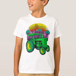 Retro Green Farm Tractor T-Shirt