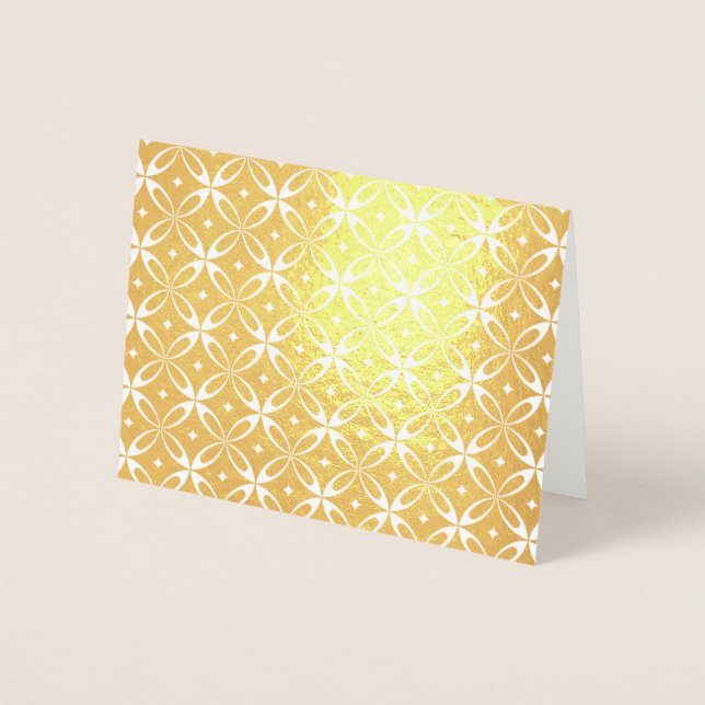 Retro Green Geometric Pattern Foil Card (Front)