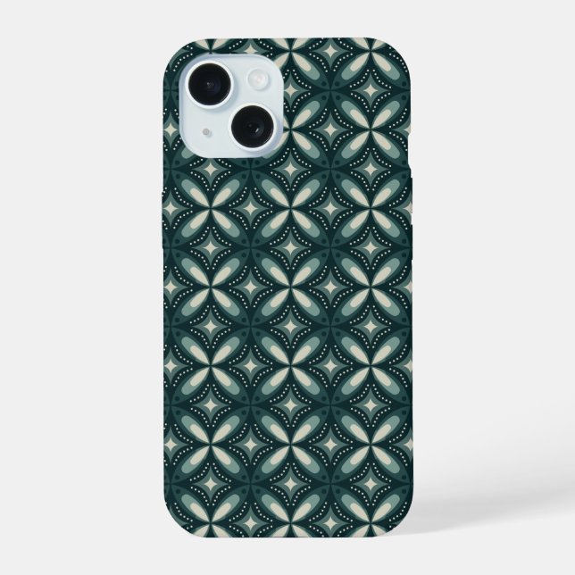 Retro Green Geometric Pattern Iphone Case (Back)