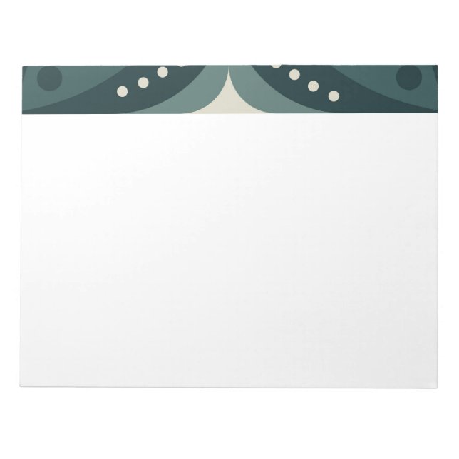Retro Green Geometric Pattern Notepad (Front)