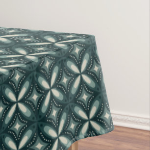 Retro Green Geometric Pattern Tablecloth