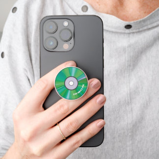 Retro Green Holographic Music CD PopSocket