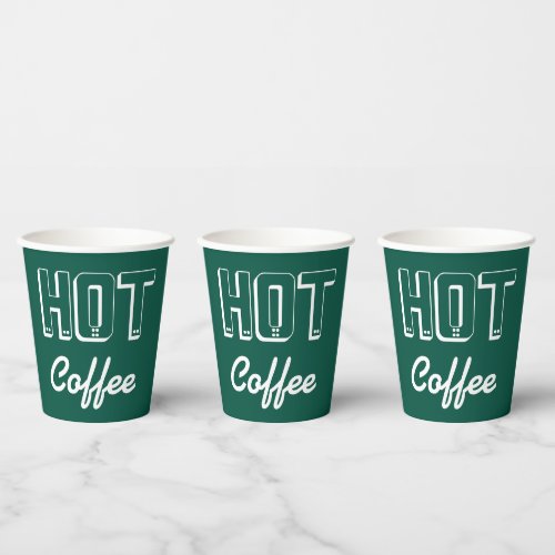 Retro Green Hot Coffee Paper Cups