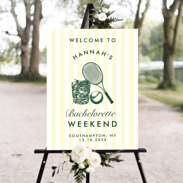Retro Green Last Swing Bachelorette Welcome Sign (Creator Uploaded)