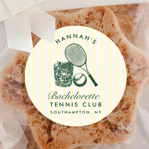 Retro Green Last Swing Before The Ring Tennis Bach Classic Round Sticker