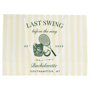Retro Green Last Swing Before The Ring Tennis Bach Large Gift Bag