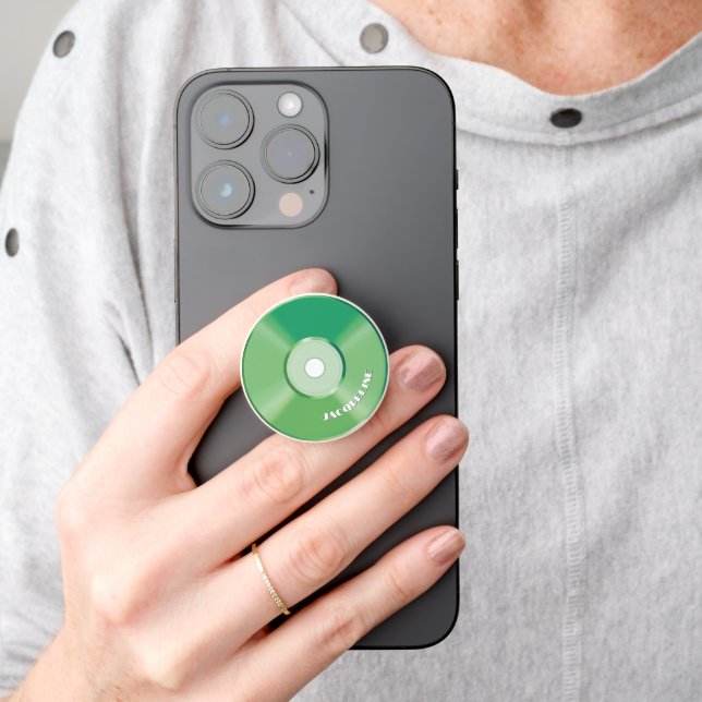 Retro Green Music CD PopSocket (Hand)