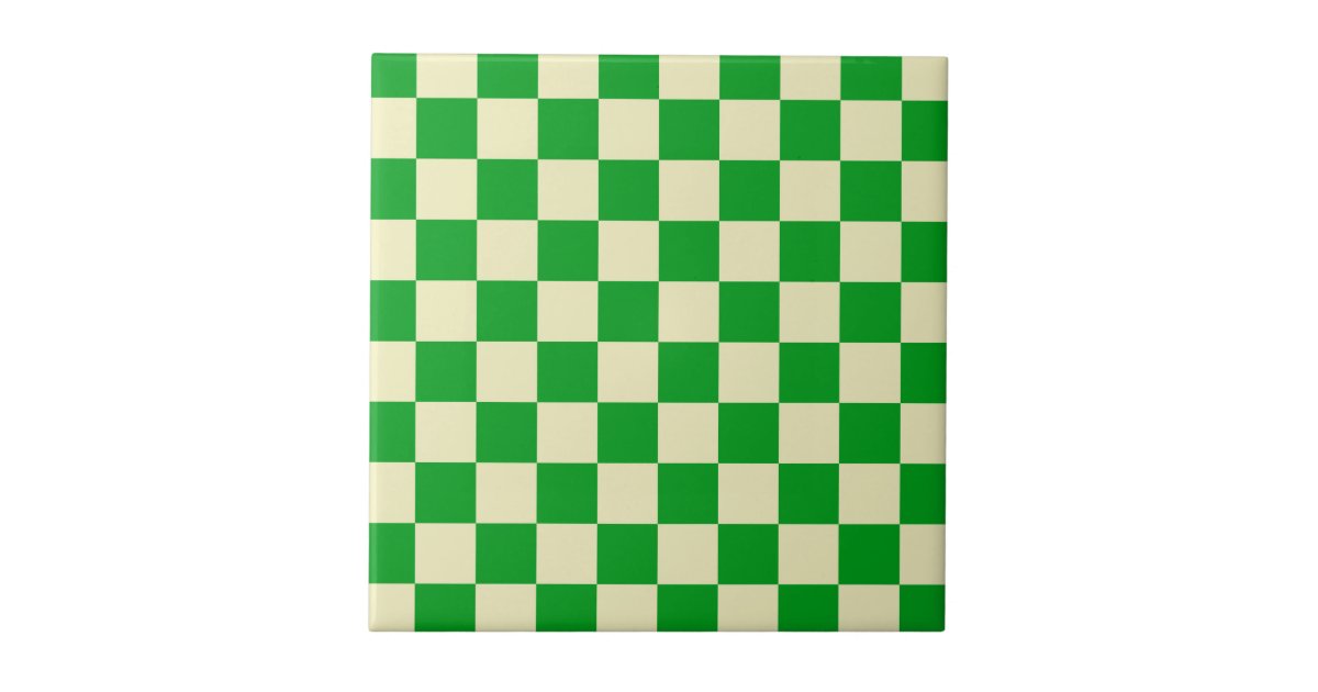 Checkerboard Check Checkered Pattern in Sage Green and Off White