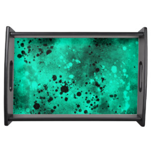 Retro Green  Paint splatter effect  Serving Tray