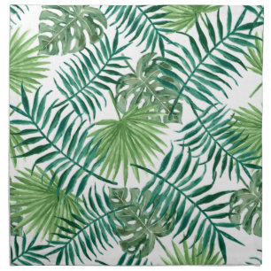 Retro Green Palm Leaves Style Pattern Design Cloth Napkin