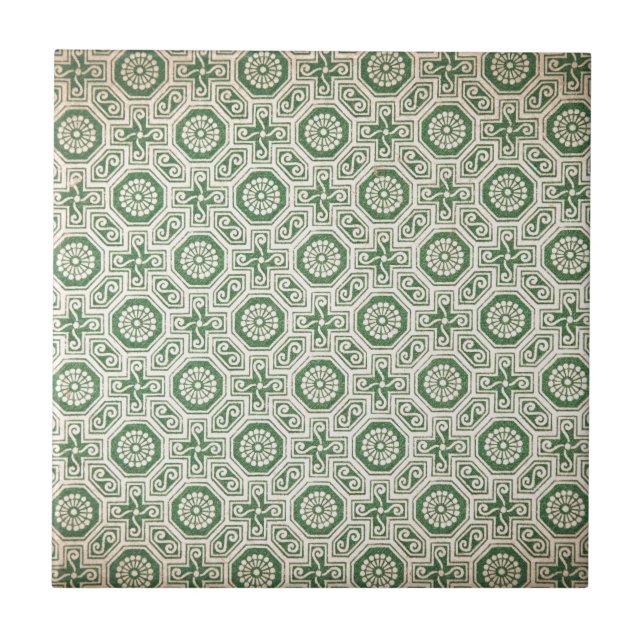 Retro green pattern aka funky indian tile (Front)