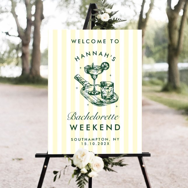 Retro Green Pickleball Bachelorette Welcome Sign (Creator Uploaded)