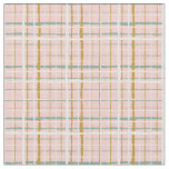 Retro Green Pink Ochre White Plaid  Fabric