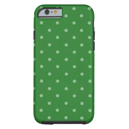 Retro Green Polka Dot Tough Iphone 6 Case