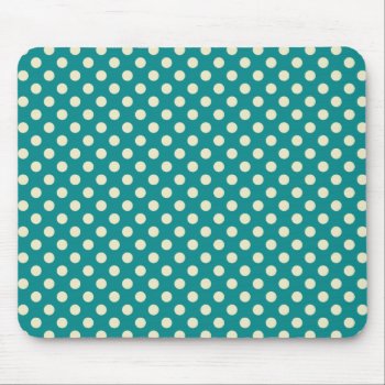 Retro Green Polka Dot Mousepad by ipad_n_iphone_cases at Zazzle